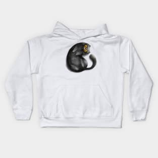 Happy smiling black cat Kids Hoodie